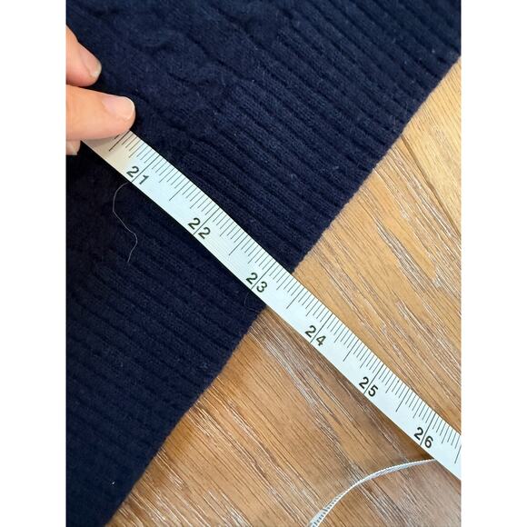 J.CREW Collection Women's S Crewneck Sweater Cashmere Navy Cable Knit - Picture 5 of 7